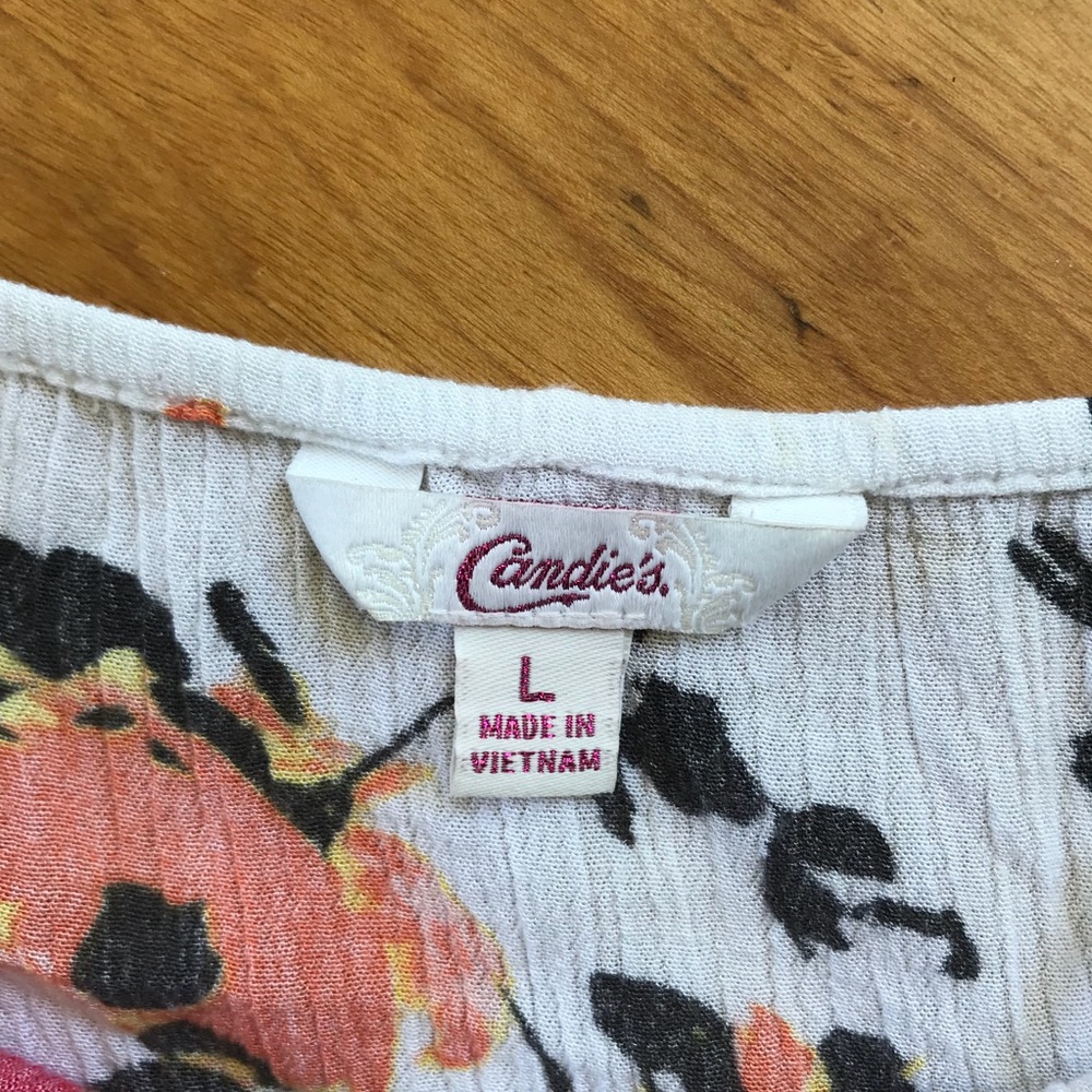 Candie’s Floral Ruffle Spaghetti Strap Top - Picture 4 of 5